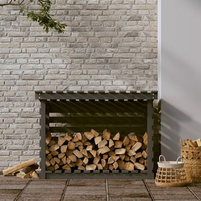 Berkfield Firewood Rack Grey 108x73x79 cm Solid Wood Pine