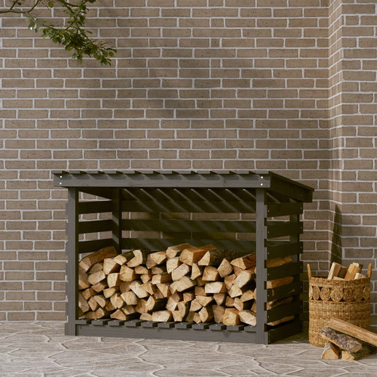 Berkfield Firewood Rack Grey 108x73x79 cm Solid Wood Pine