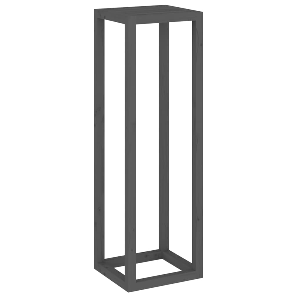 Berkfield 3 Piece Plant Stand Set Grey Solid Wood Pine