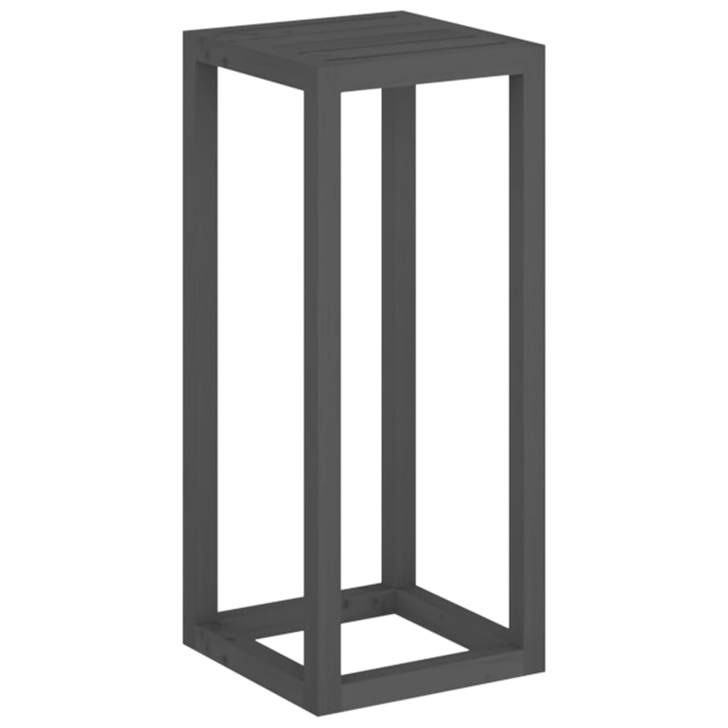 Berkfield 3 Piece Plant Stand Set Grey Solid Wood Pine