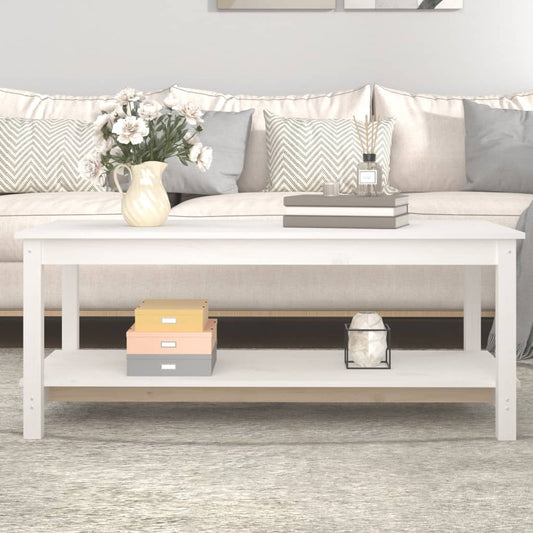Berkfield Coffee Table White 110x55x45 cm Solid Wood Pine