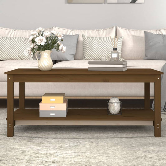 Berkfield Coffee Table Honey Brown 110x55x45 cm Solid Wood Pine