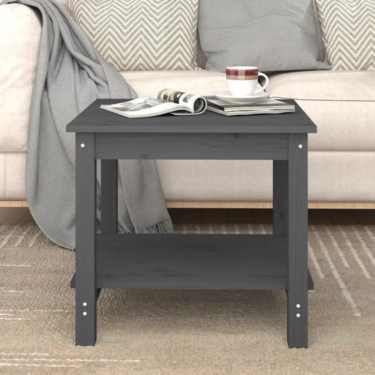 Berkfield Coffee Table Grey 50x50x45 cm Solid Wood Pine