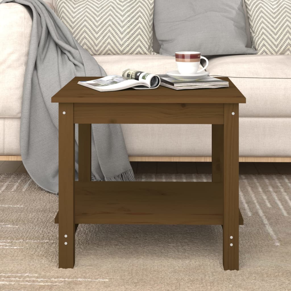 Berkfield Coffee Table Honey Brown 50x50x45 cm Solid Wood Pine