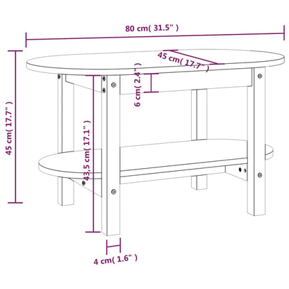 Berkfield Coffee Table Honey Brown 80x45x45 cm Solid Wood Pine