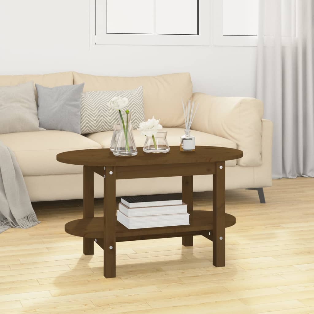 Berkfield Coffee Table Honey Brown 80x45x45 cm Solid Wood Pine