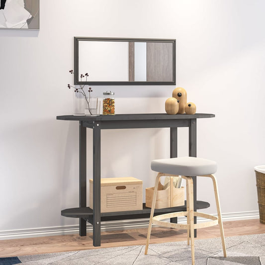 Berkfield Console Table Grey 110x40x80 cm Solid Wood Pine