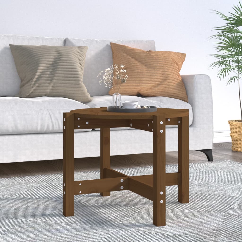 Berkfield Coffee Table Honey Brown �â�_ 62.5x45 cm Solid Wood Pine