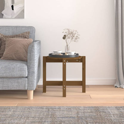 Berkfield Coffee Table Honey Brown �_�”�_ 52.5x45 cm Solid Wood Pine
