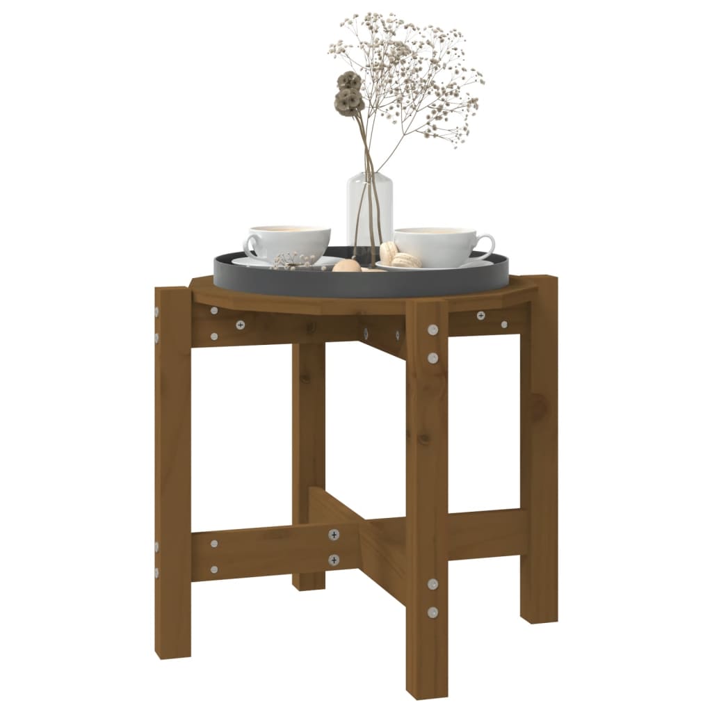 Berkfield Coffee Table Honey Brown �_�”�_ 52.5x45 cm Solid Wood Pine