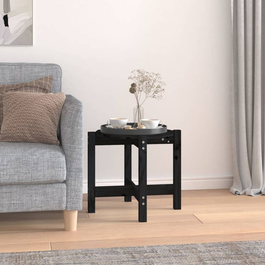 Berkfield Coffee Table Black �_�”�_ 52.5x45 cm Solid Wood Pine