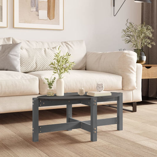 Berkfield Coffee Table Grey 87x48x35 cm Solid Wood Pine