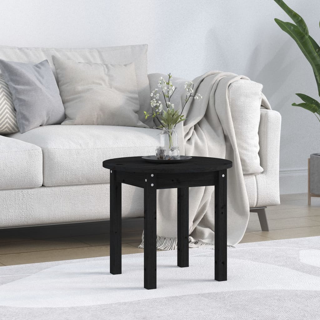 Berkfield Coffee Table Black �_�”�_ 45x40 cm Solid Wood Pine