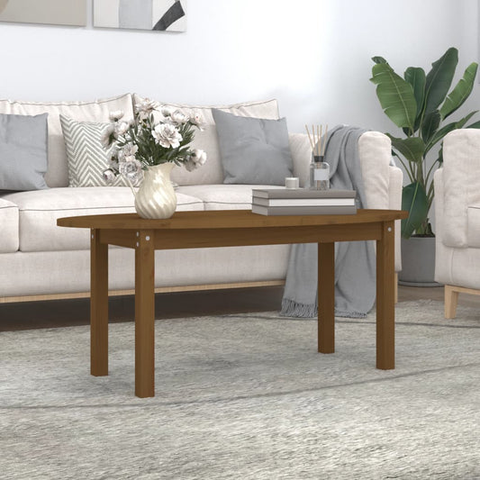 Berkfield Coffee Table Honey Brown 110x55x45 cm Solid Wood Pine