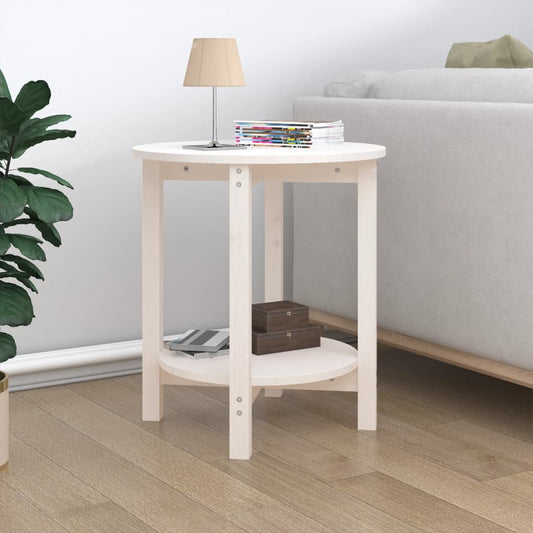 Berkfield Coffee Table White �_�”�_ 55x60 cm Solid Wood Pine