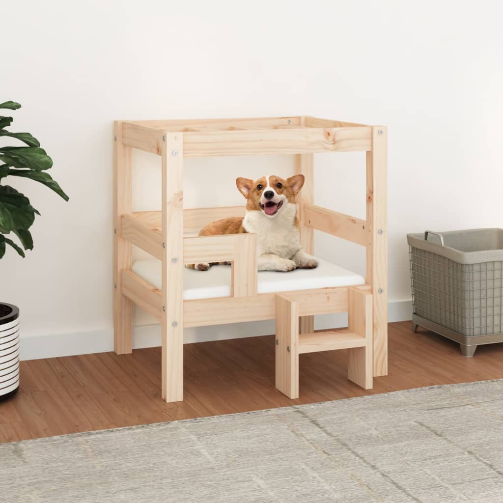 Berkfield Dog Bed 55.5x53.5x60 cm Solid Wood Pine