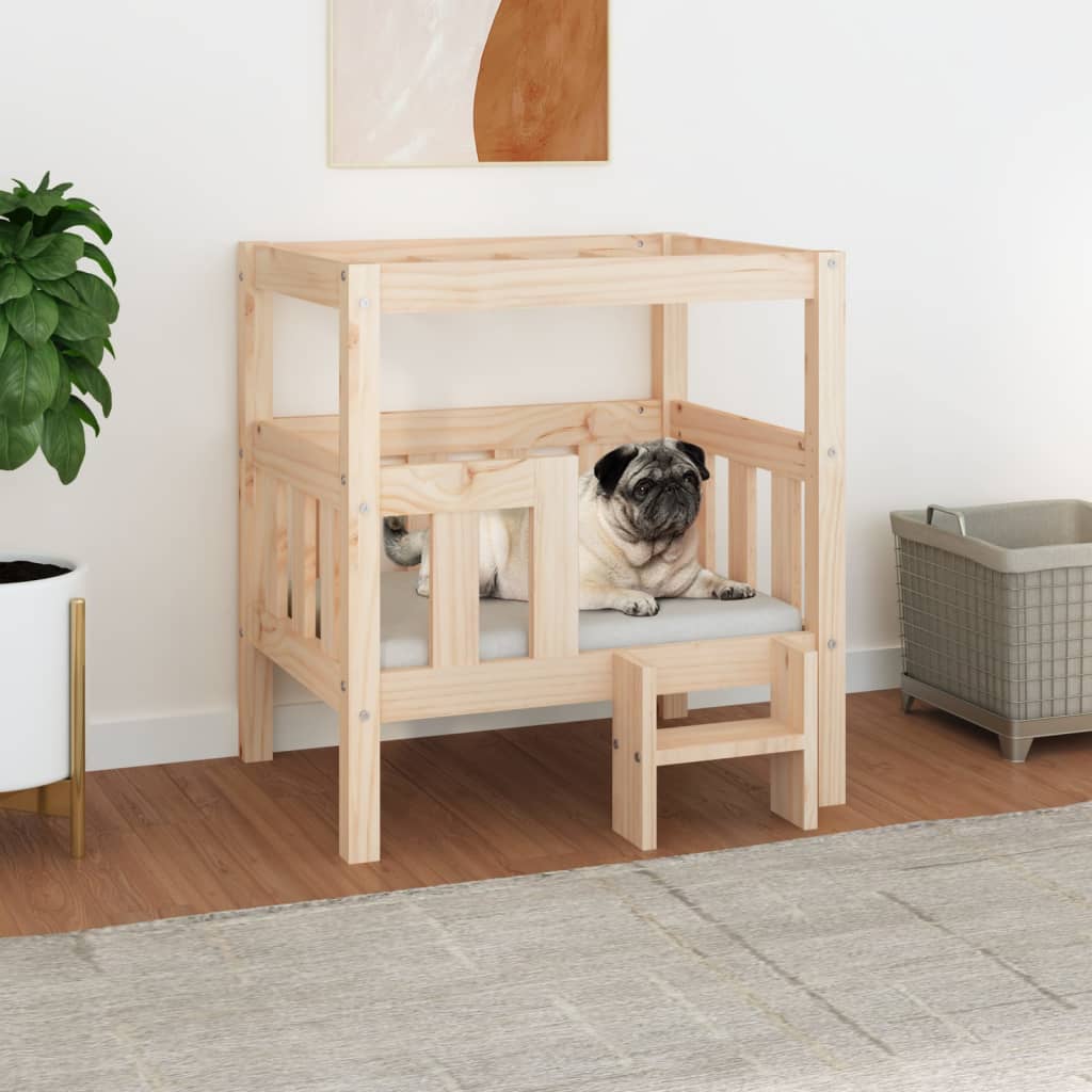 Berkfield Dog Bed 65.5x43x70 cm Solid Wood Pine