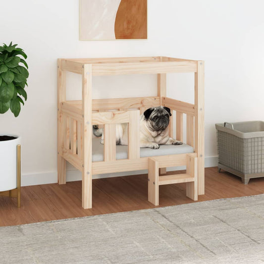 Berkfield Dog Bed 65.5x43x70 cm Solid Wood Pine