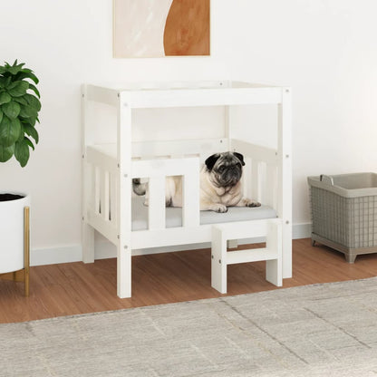 Berkfield Dog Bed White 65.5x43x70 cm Solid Wood Pine