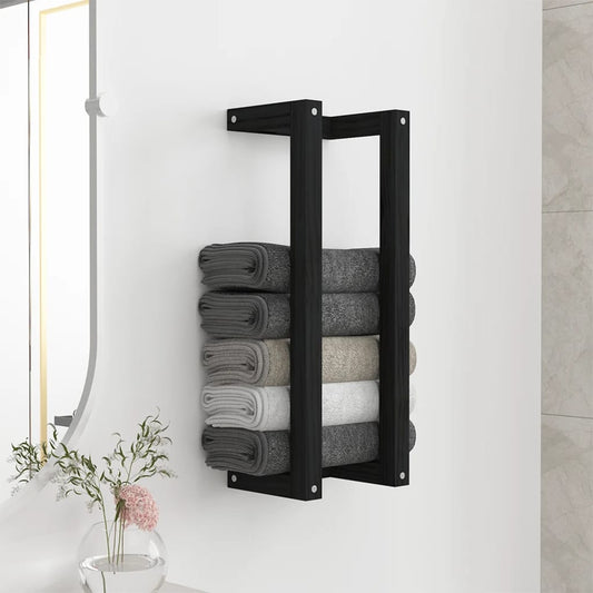Berkfield Towel Rack Black 23x18x60 cm Solid Wood Pine