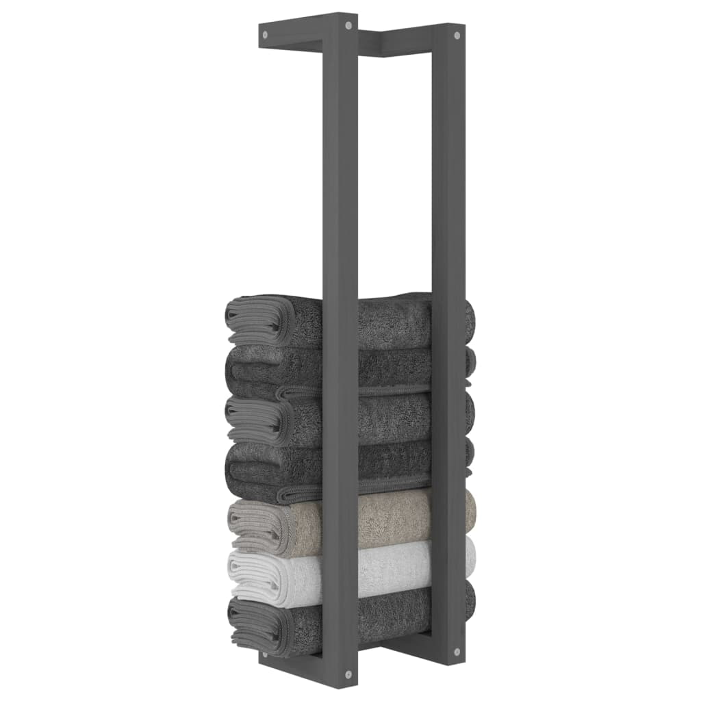 Berkfield Towel Rack Grey 23x18x90 cm Solid Wood Pine