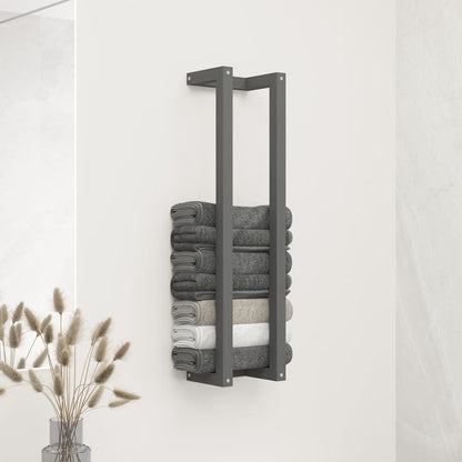 Berkfield Towel Rack Grey 23x18x90 cm Solid Wood Pine