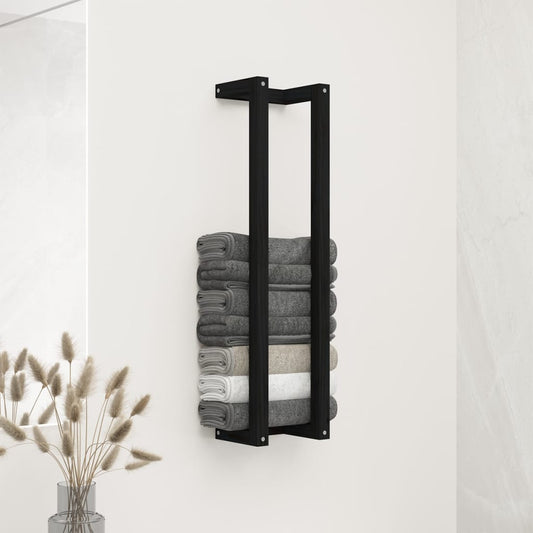 Berkfield Towel Rack Black 23x18x90 cm Solid Wood Pine