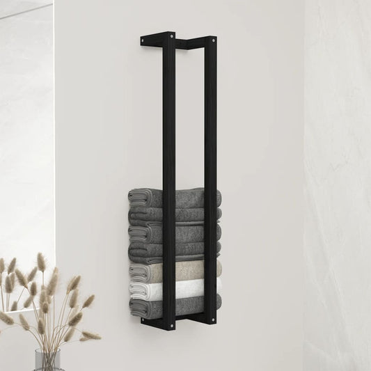 Berkfield Towel Rack Black 23x18x110 cm Solid Wood Pine