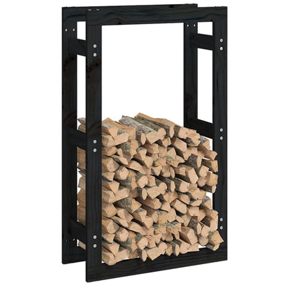 Berkfield Firewood Rack Black 60x25x100 cm Solid Wood Pine