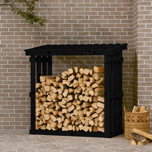 Berkfield Firewood Rack Black 108x64.5x109 cm Solid Wood Pine