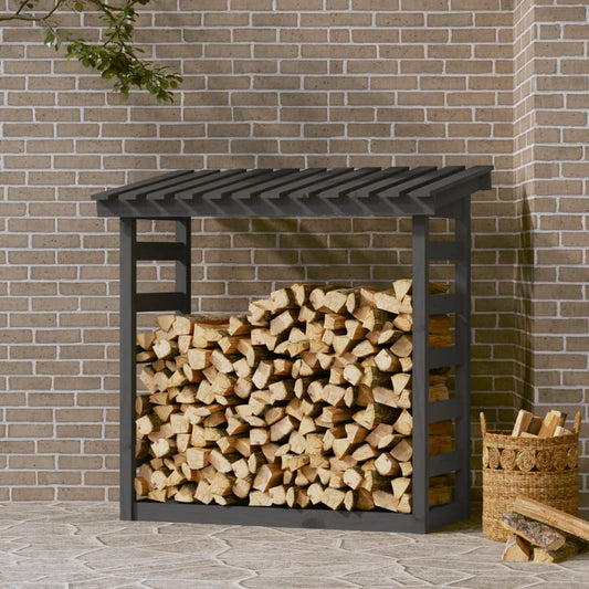 Berkfield Firewood Rack Grey 108x64.5x110 cm Solid Wood Pine