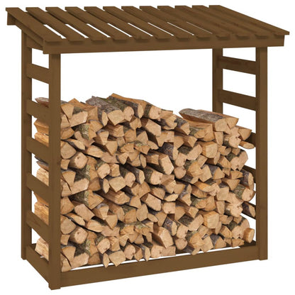 Berkfield Firewood Rack Honey Brown 108x64.5x110 cm Solid Wood Pine