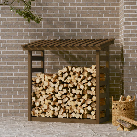 Berkfield Firewood Rack Honey Brown 108x64.5x110 cm Solid Wood Pine