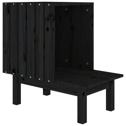 Berkfield Cat House Black 60x36x60 cm Solid Wood Pine