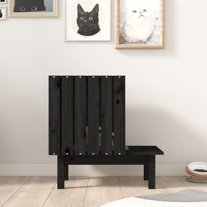 Berkfield Cat House Black 60x36x60 cm Solid Wood Pine