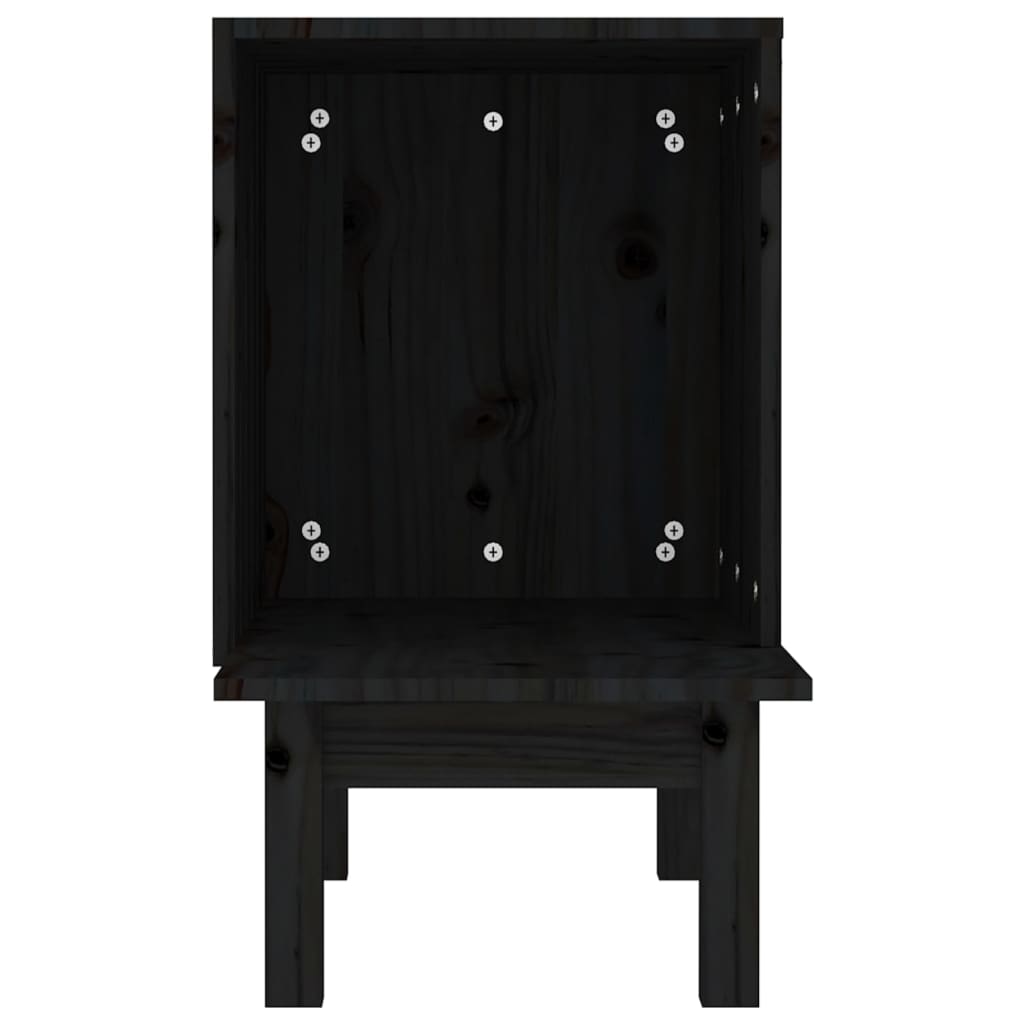 Berkfield Cat House Black 60x36x60 cm Solid Wood Pine