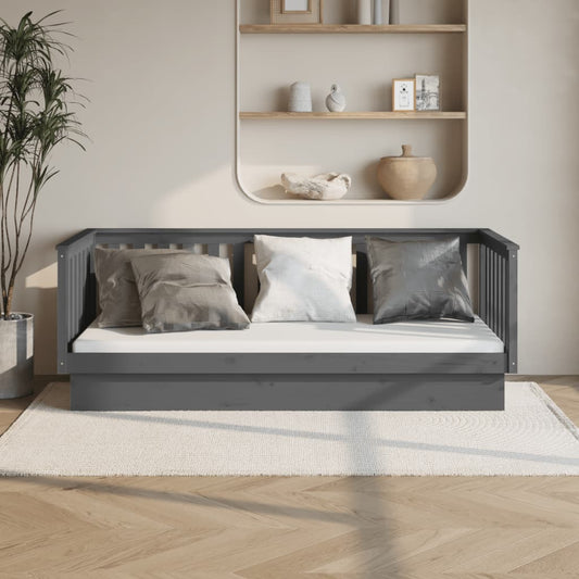 Berkfield Day Bed Grey 90x200 cm Solid Wood Pine