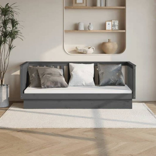 Berkfield Day Bed Grey 90x190 cm Solid Wood Pine