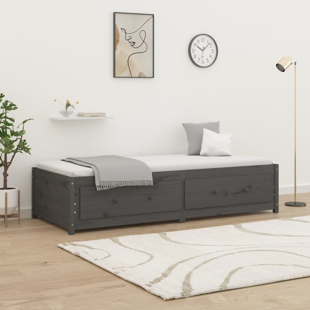 Berkfield Day Bed Grey 90x200 cm Solid Wood Pine