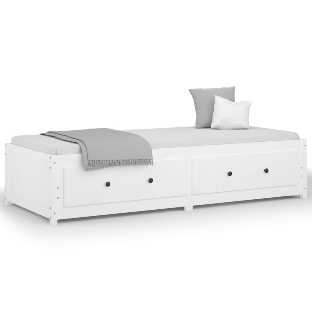 Berkfield Day Bed White 75x190 cm Small Single Solid Wood Pine