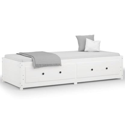 Berkfield Day Bed White 75x190 cm Small Single Solid Wood Pine