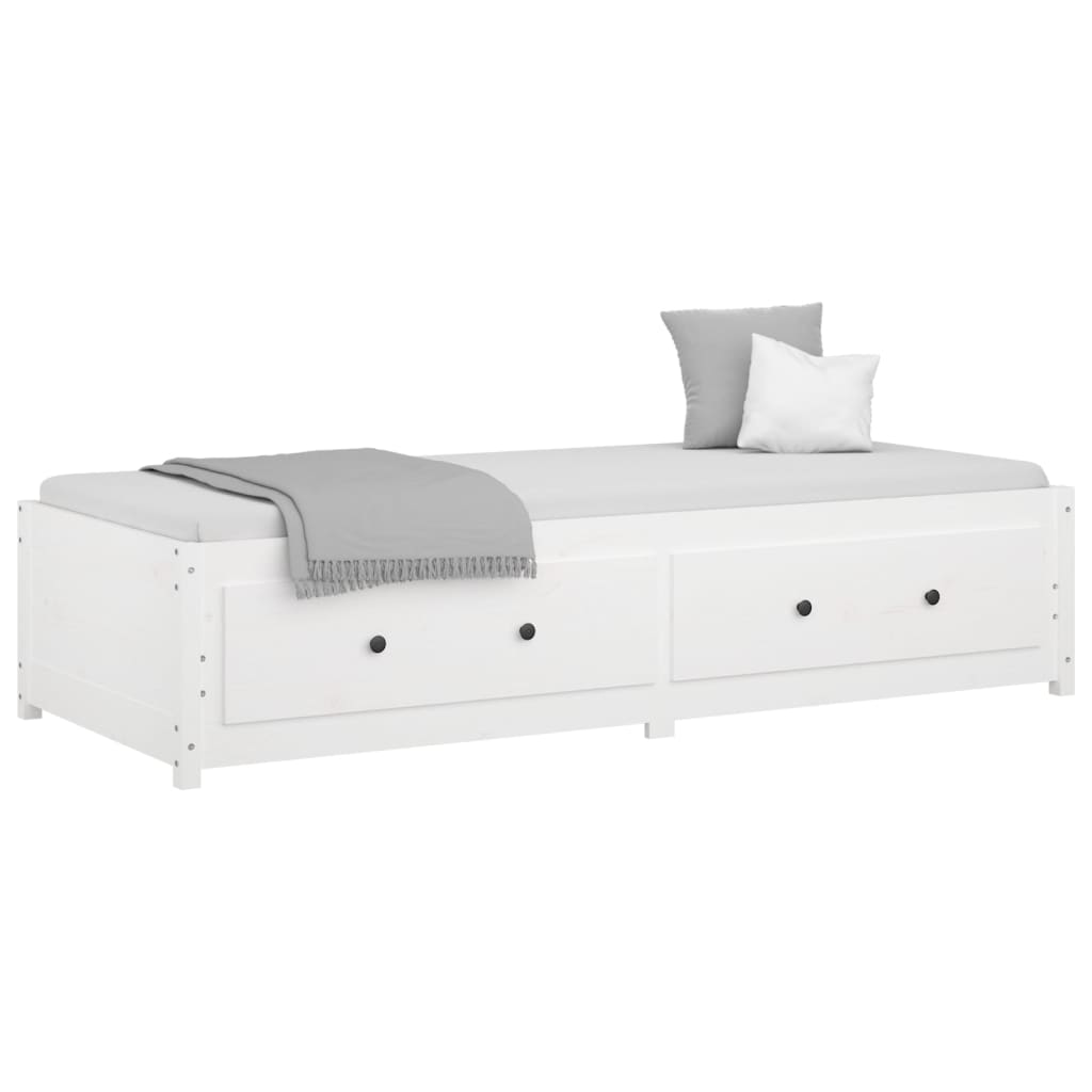 Berkfield Day Bed White 75x190 cm Small Single Solid Wood Pine