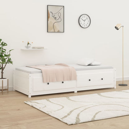 Berkfield Day Bed White 75x190 cm Small Single Solid Wood Pine