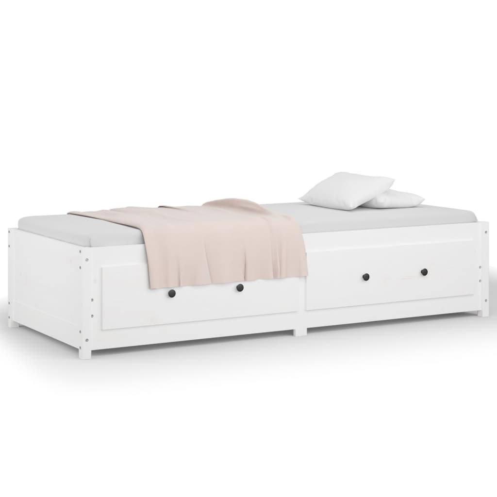 Berkfield Day Bed White 75x190 cm Small Single Solid Wood Pine