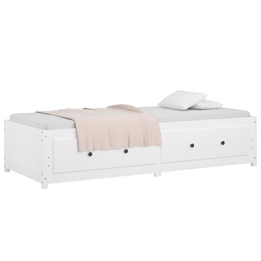 Berkfield Day Bed White 75x190 cm Small Single Solid Wood Pine