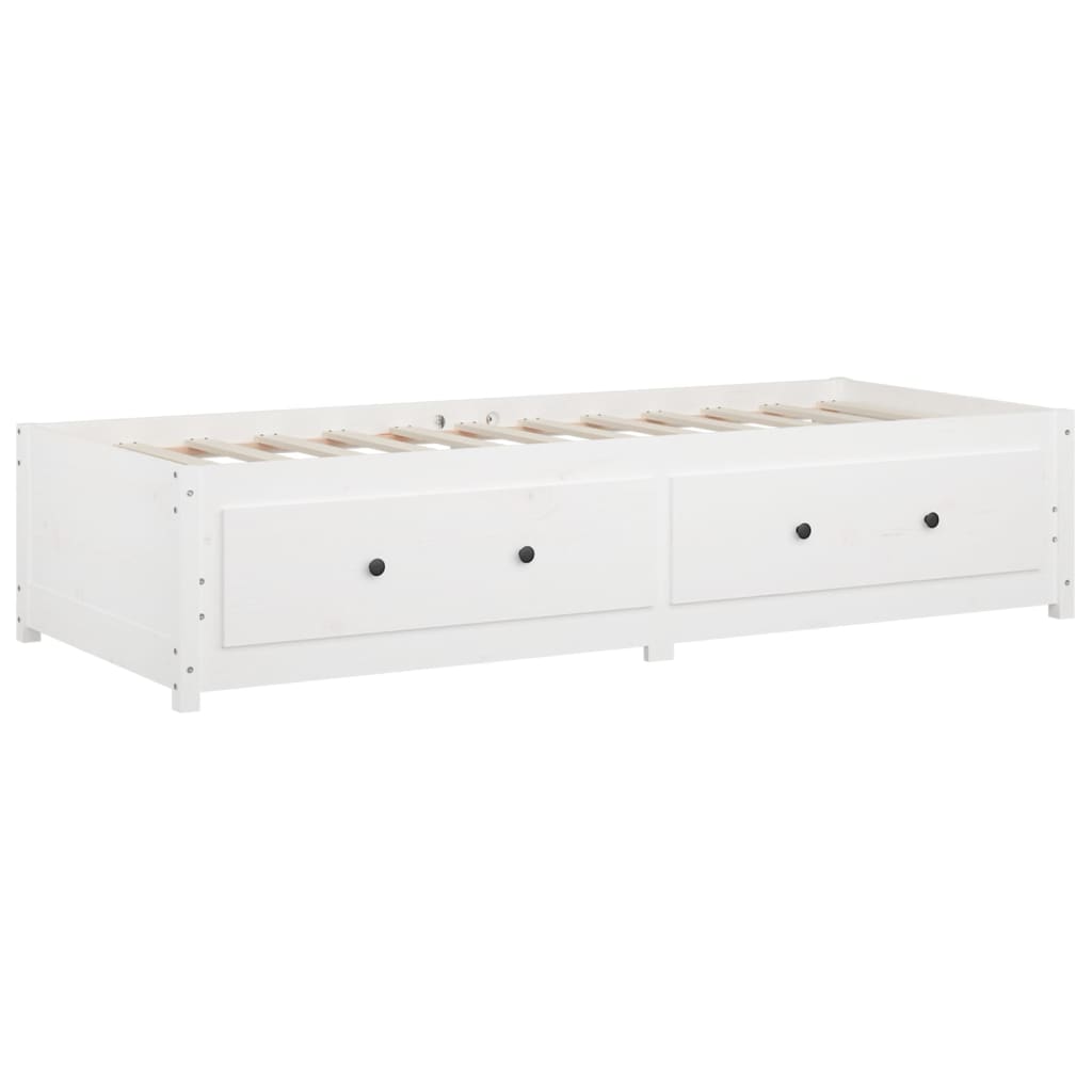 Berkfield Day Bed White 75x190 cm Small Single Solid Wood Pine