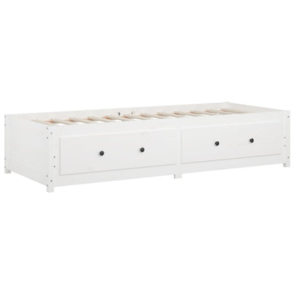 Berkfield Day Bed White 75x190 cm Small Single Solid Wood Pine