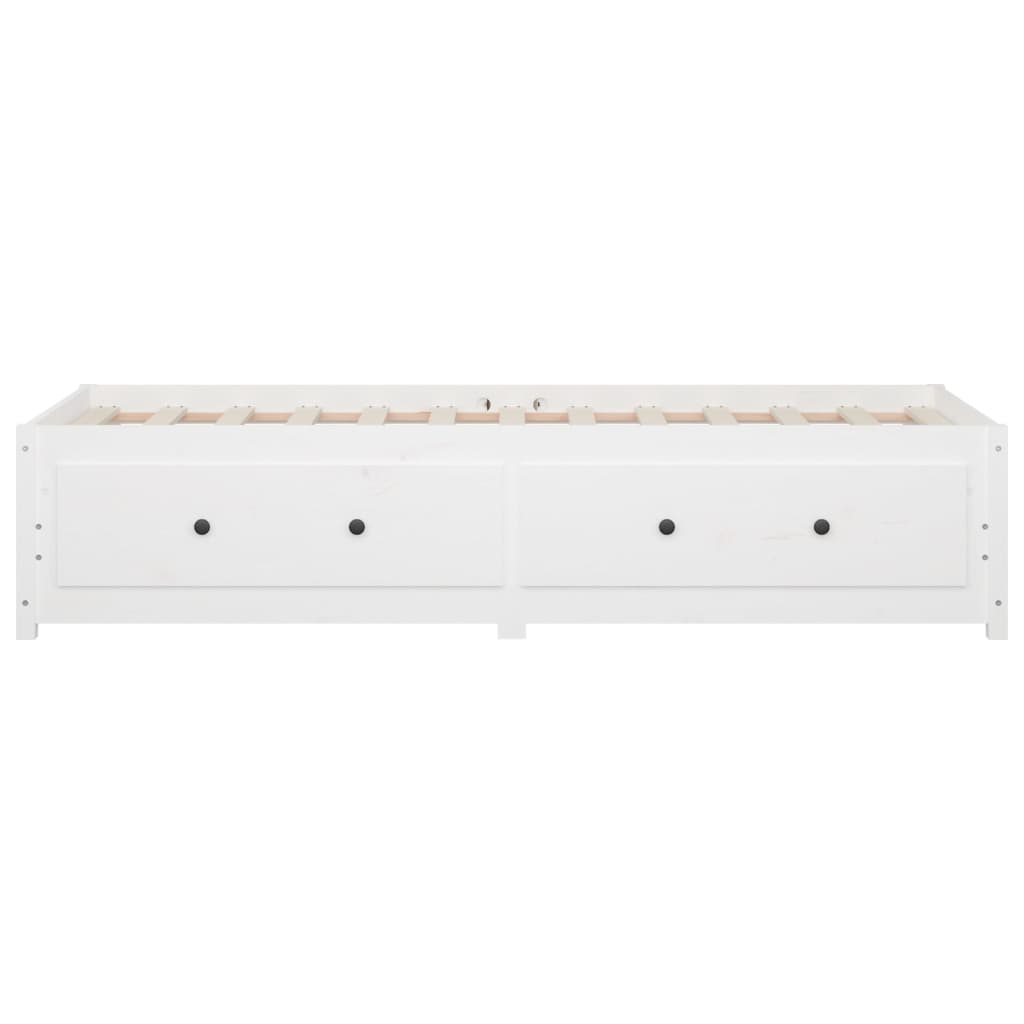 Berkfield Day Bed White 75x190 cm Small Single Solid Wood Pine