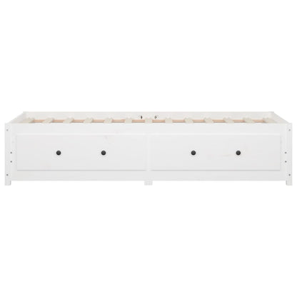 Berkfield Day Bed White 75x190 cm Small Single Solid Wood Pine