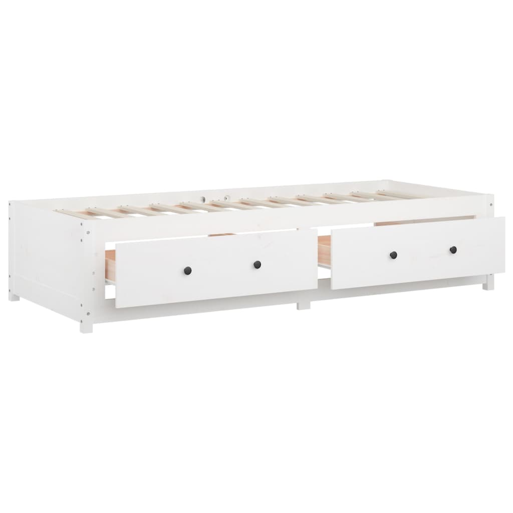 Berkfield Day Bed White 75x190 cm Small Single Solid Wood Pine